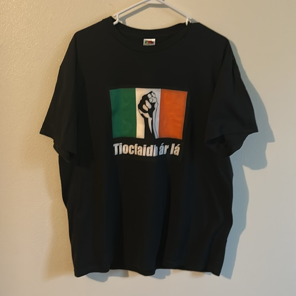 Irish Flag "Our Day Will Come" Black Short Sleeve Tee..XL